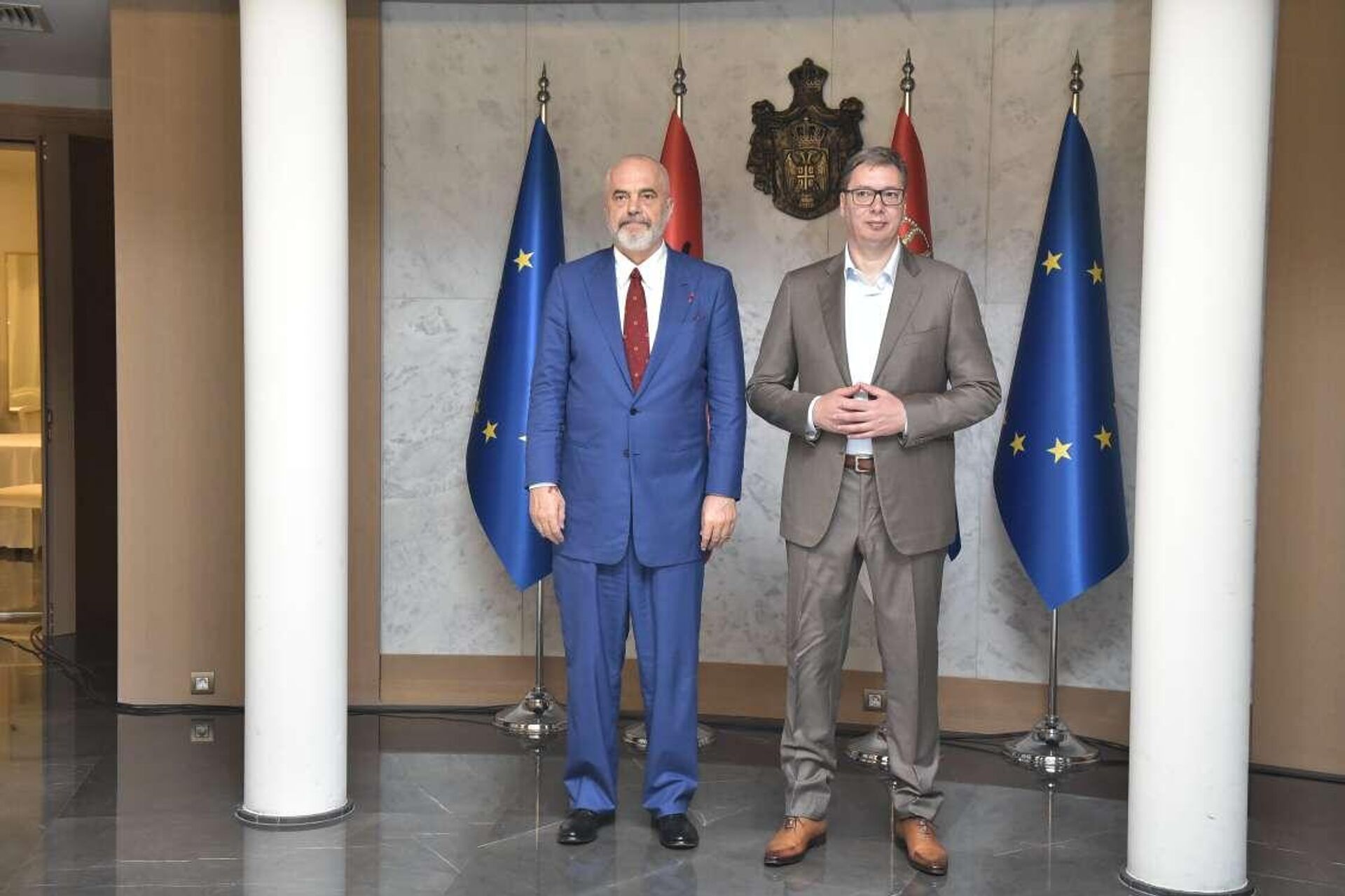 Predsednik Srbije Aleksandar Vučić i premijer Albanije Edi Rama - Sputnik Srbija, 1920, 07.07.2023