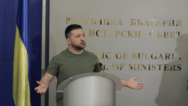 Председник Украјине Владимир Зеленски током посете Бугарској - Sputnik Србија