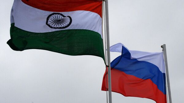 Zastave Indije i Rusije - Sputnik Srbija