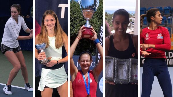 Srpske teniserke: Lola Radivojević, Luna Vujović, Mia Ristić, Natalija Stevanović, Olga Danilović - Sputnik Srbija