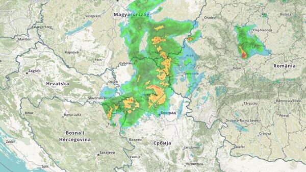 Радарска слика олује изнад Србије - Sputnik Србија