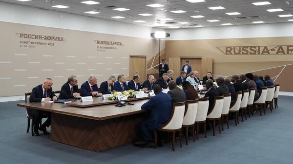 Састанак председника Русије Владимира Путина са представницима афричких земаља - Sputnik Србија