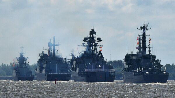 Бродови руске флоте на проби параде у Кронштату - Sputnik Србија
