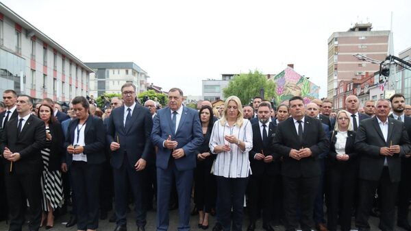 Скуп у Приједору поводом обележавања Дана сећања на страдале у Олуји - Sputnik Србија