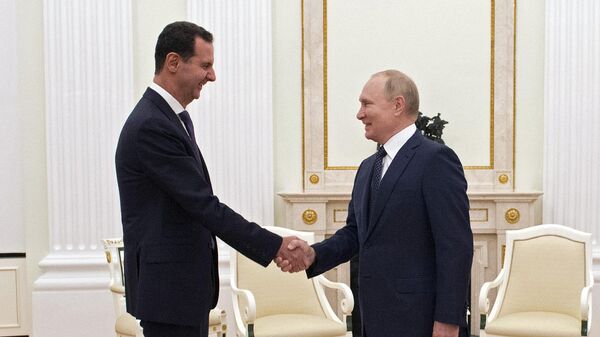 Sastanak ruskog predsednika Vladimira Putina i sirijskog lidera Bašara Asada - Sputnik Srbija