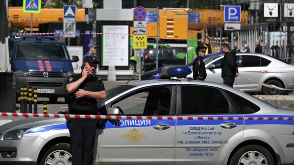 Ruska policija nakon pada drona u Moskvi - Sputnik Srbija