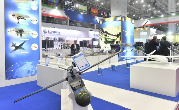 Ирански дронови на изложби у оквиру Међународног војно-техничког форума „Армија-2023“. - Sputnik Србија