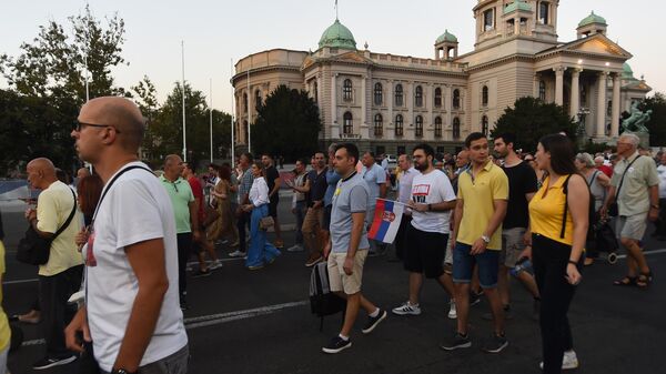 Sedamnaesti protest Srbija protiv nasilja u Beogradu - Sputnik Srbija
