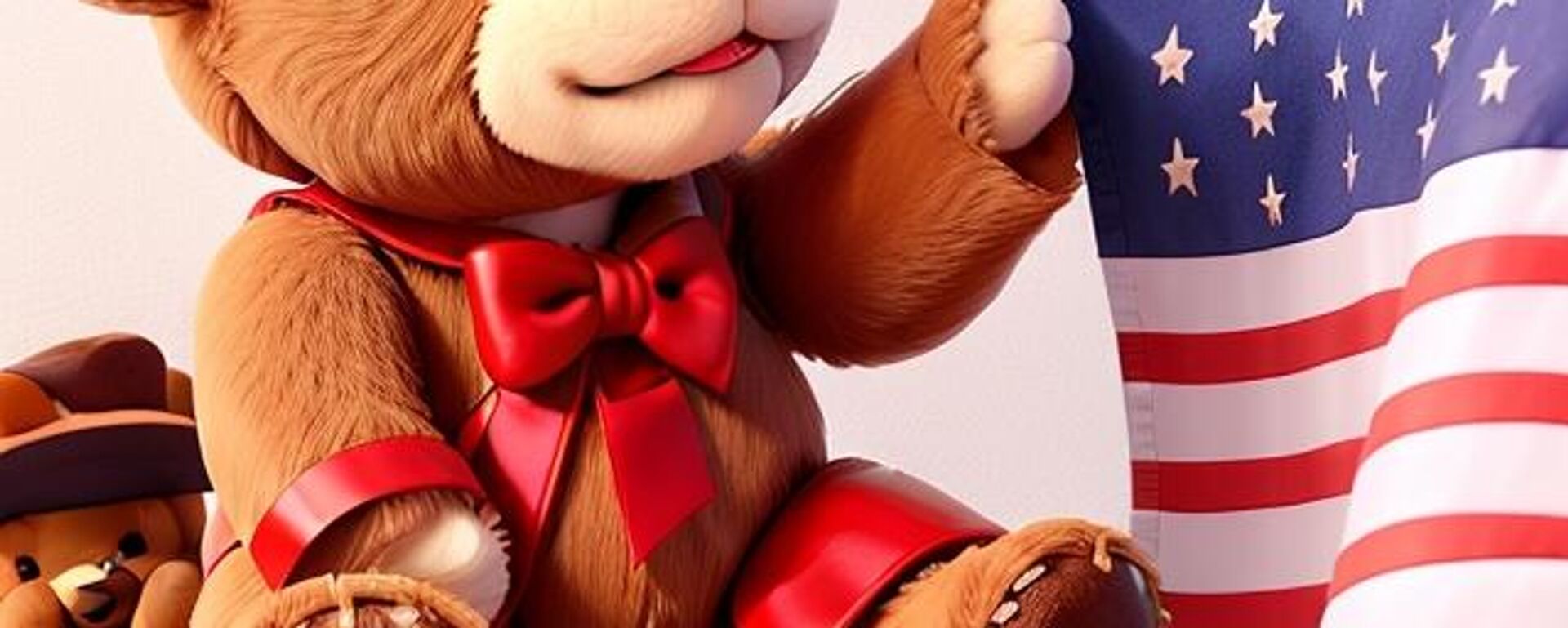 Plišani meda i dete sa američkom zastavom - Sputnik Srbija, 1920, 29.08.2023