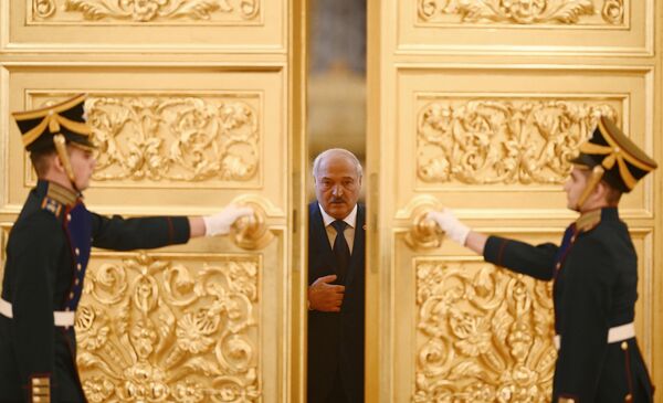 Белоруски председник 6. априла 2023. године пред почетак седнице Вишег државног савета (ВСГ) Савезне државе у Москви. - Sputnik Србија