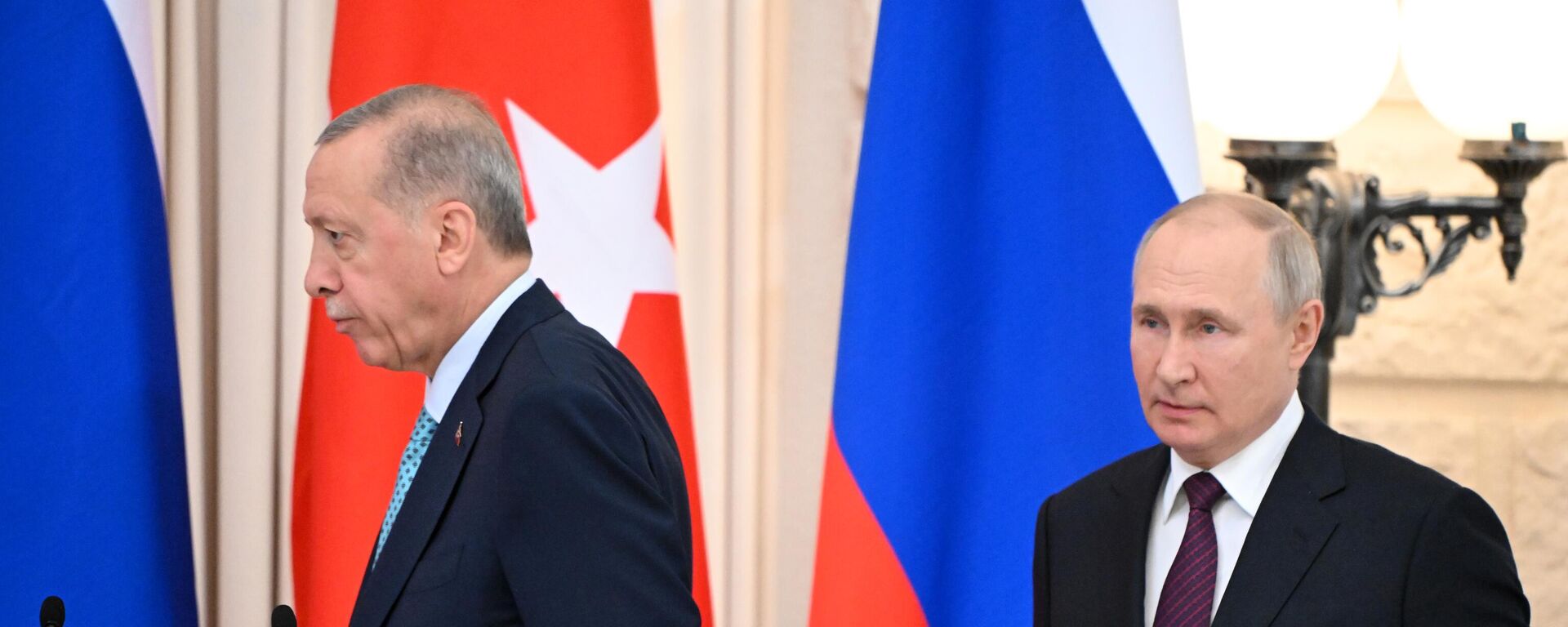 Реџеп Тајип Ердоган и Владимир Путин у Сочију - Sputnik Србија, 1920, 04.09.2023