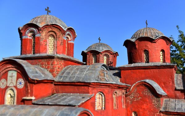 Detalj sa makete manastira Pećka patrijaršija - Sputnik Srbija