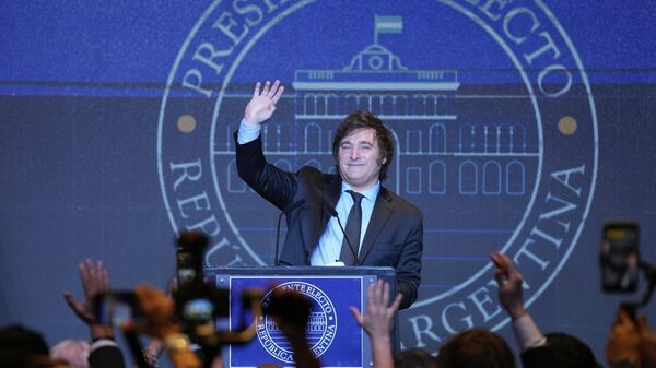 Победивший на выборах президента Аргентины политик Хавьер Милей - Sputnik Србија