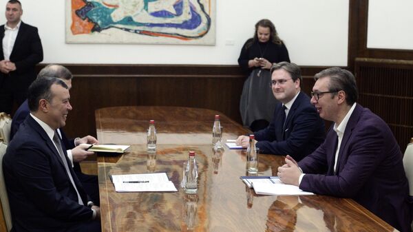 Predsednik Republike Srbije Aleksandar Vučić sastao je sa ministrom rada i socijalne zaštite stanovništva Republike Azerbejdžan Sahilom Babajevim - Sputnik Srbija