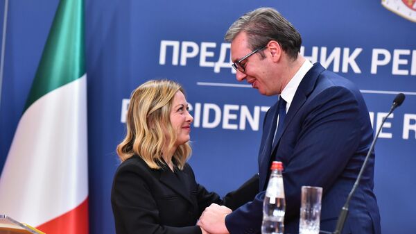 Ђорђа Мелони и Александар Вучић - Sputnik Србија