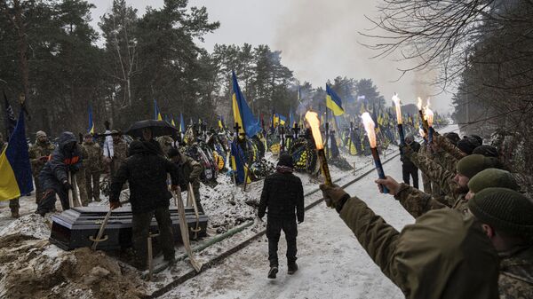 Sahrana ukrajinskog vojnika u Kijevu - Sputnik Srbija
