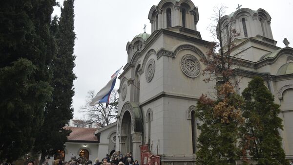 Liturgija u Hramu svetog Đorđa na Banovom Brdu - Sputnik Srbija