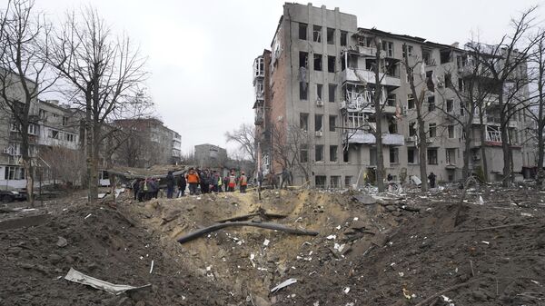 Уништен хотел у Харкову у коме су се налазили француски плаћеници - Sputnik Србија