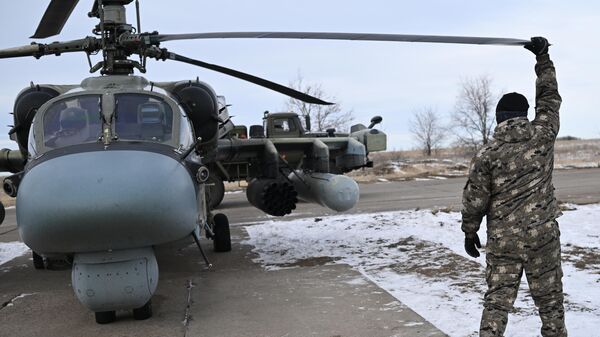 Udarni helikopteri Ka-52 u zoni specijalne vojne operacije - Sputnik Srbija