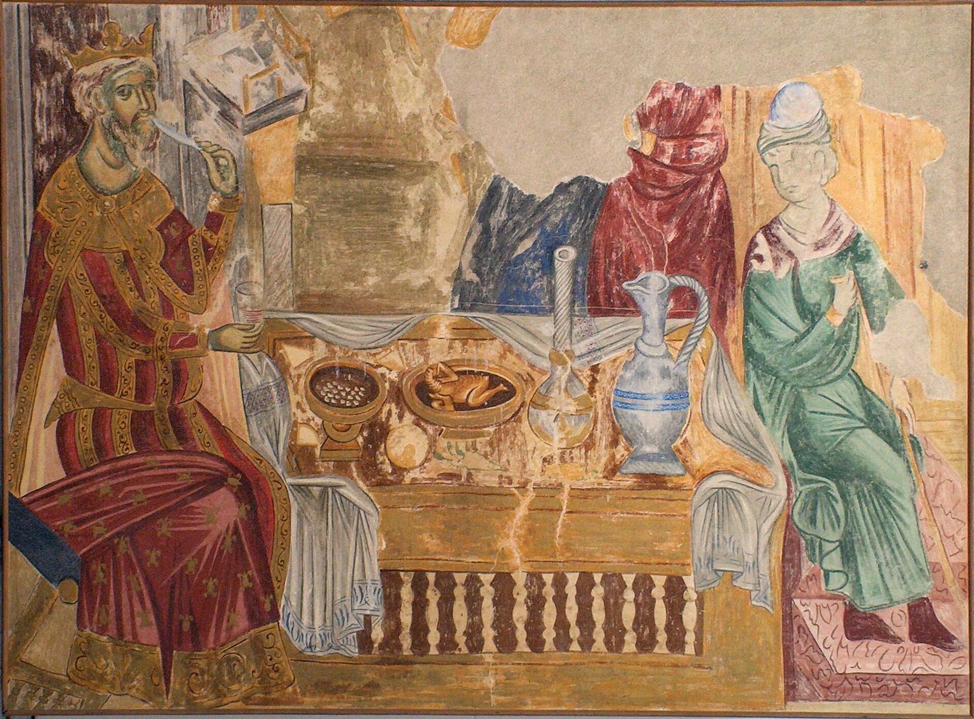 Богаташ и убоги Лазар, детаљ, манастир Манасија, 15. век - Sputnik Србија, 1920, 15.02.2024