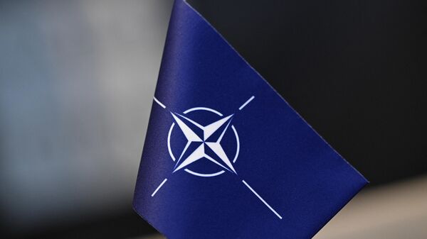 Zastava sa logom NATO-a - Sputnik Srbija