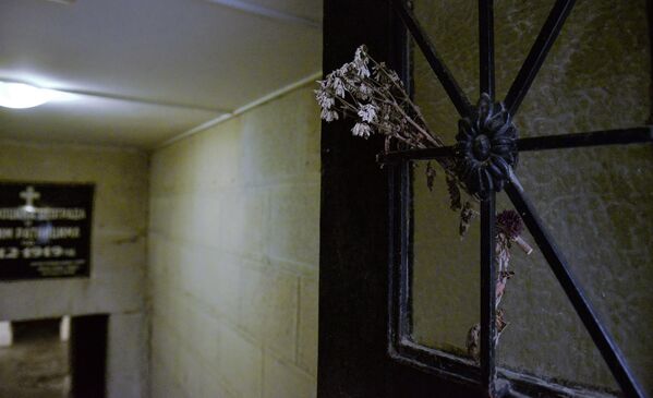 Увело цвеће на металним вратима као да симболизују нашу небригу и заборав, који попут паучине, прекривају храбре браниоца Београда. - Sputnik Србија