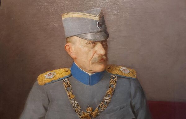 Detalj portreta velikog srpskog vojskovođe vojvode Živojina Mišića, koje je Predić naslikao 1919. godine - Sputnik Srbija