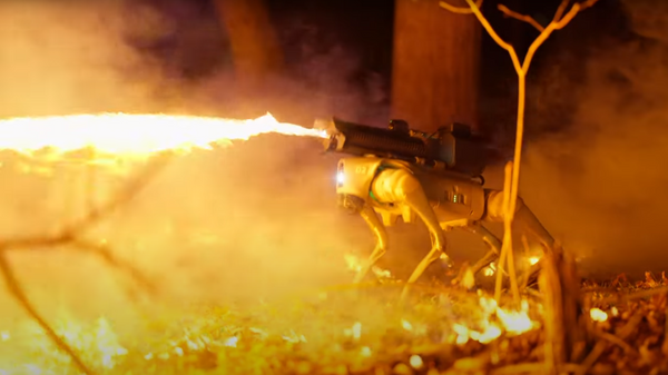 Pas robot sa bacačem plamena - Sputnik Srbija