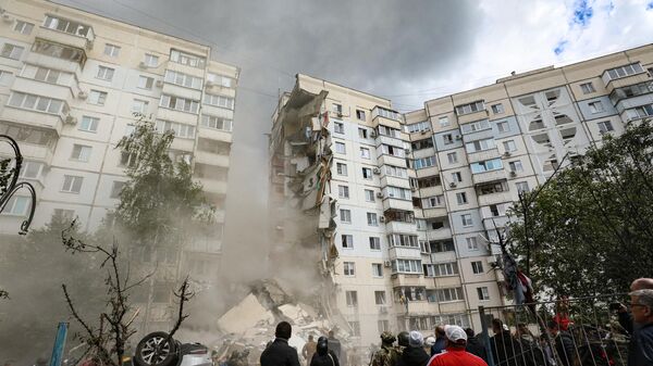 Zgrada u Belgorodu uništena u napadu kijevskih snaga  - Sputnik Srbija