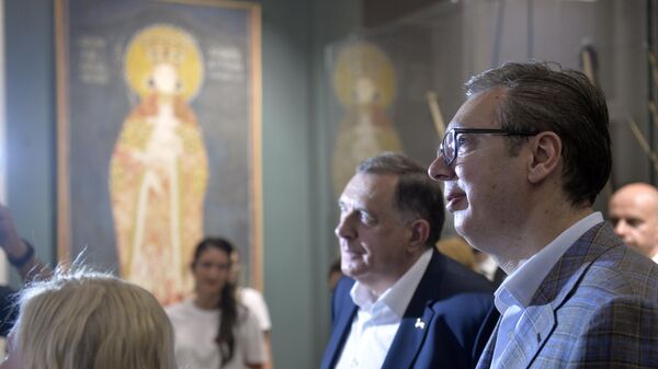 Vučić i Dodik u Narodnom muzeju - Sputnik Srbija