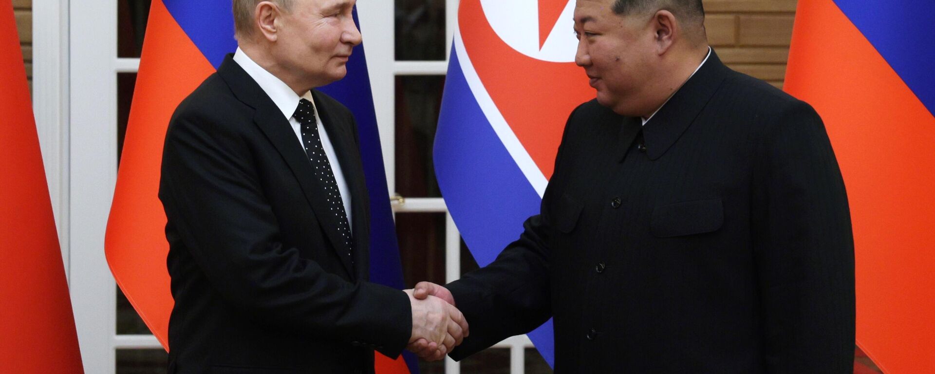 Putin i Kim Džong Un u Pjongjangu - Sputnik Srbija, 1920, 19.06.2024