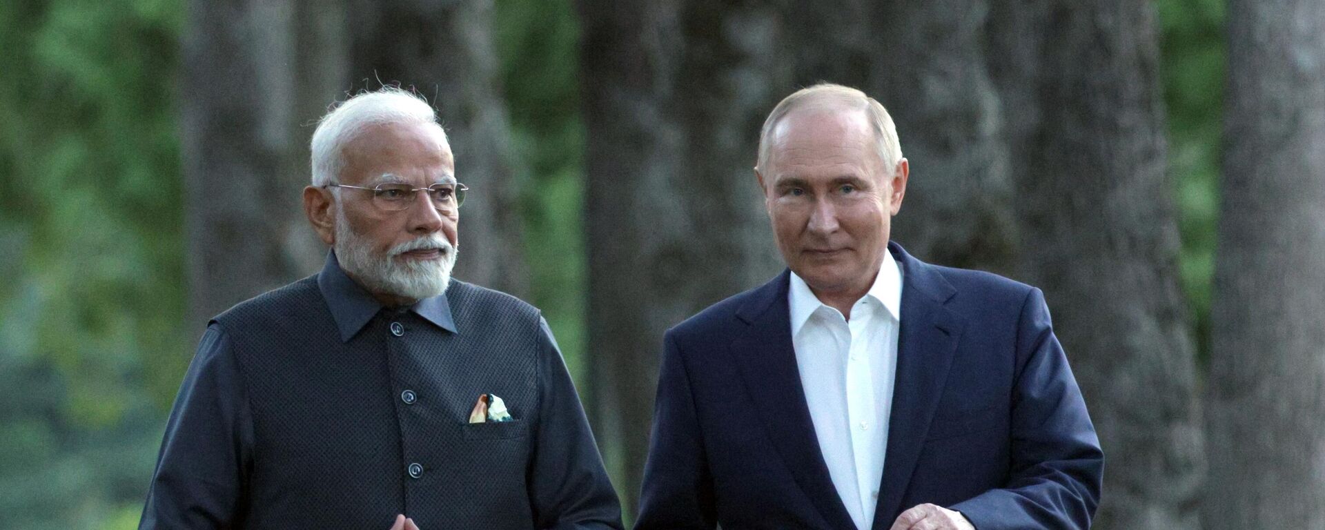 Премијер Индије Нарендра Моди и председник Русије Владимир Путин - Sputnik Србија, 1920, 03.12.2025