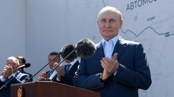  Putin na otvaranju nove deonice auto-puta na severnoj obilaznici oko Tvera - Sputnik Srbija