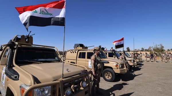 Irački vojnici u vazdušnoj bazi Ain al-Asad u Anbaru zapadno od Bagdada - Sputnik Srbija