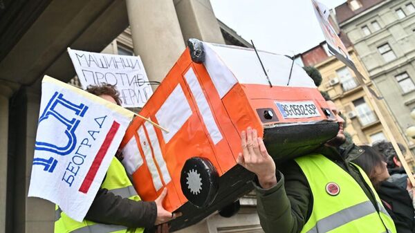 Protest radnika GSP-a - Sputnik Srbija