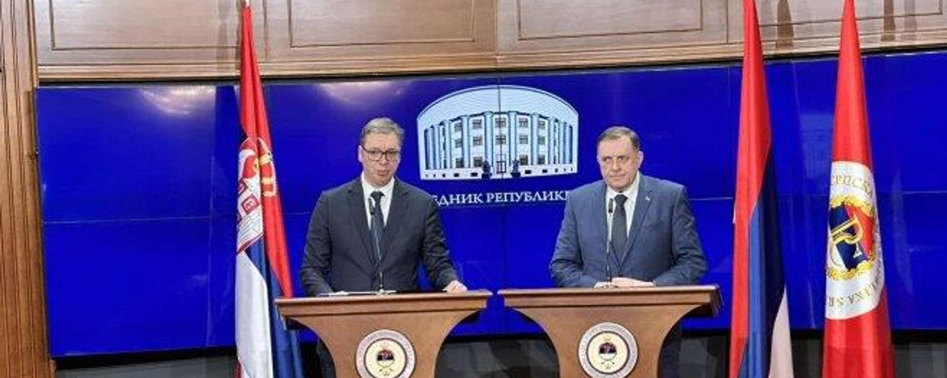 Александар Вучић и Милорад Додик Александар Вучић и Милорад Додик - Sputnik Србија, 1920, 26.02.2025