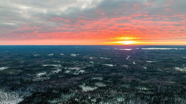 Залазак сунца у Националном парку Водлозерски у Пудожском округу Републике Карелије. - Sputnik Србија
