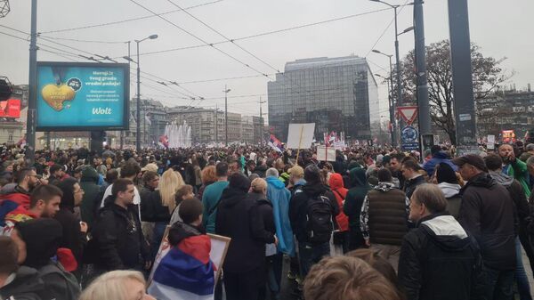 Protest studenata na Slaviji - Sputnik Srbija