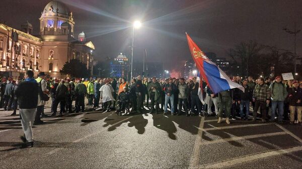 Deo demonstranata ispred narodne skupštine - Sputnik Srbija