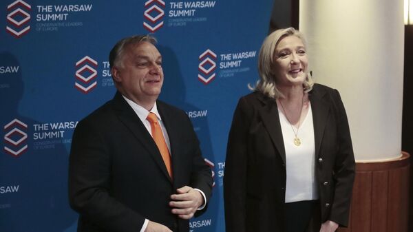 Виктор Орбан и Марин ле Пен - Sputnik Србија