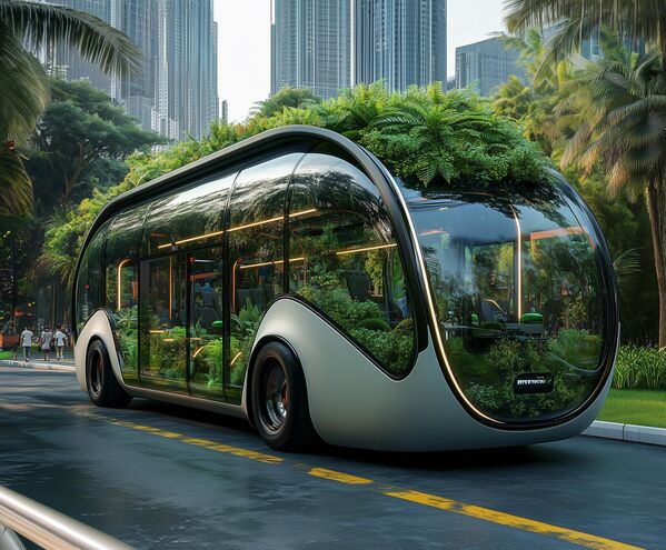 Футуристички транспортни систем Дубаија - путовање у хладној микроклими међу вертикалним вртовима. Вештачка интелигенција одржава идеалне услове за биљке и људе чак и на +50°Ц напољу, а у овом превозу прилагођени су чак и мириси — од морског поветарца до расцветале сакуре. - Sputnik Србија