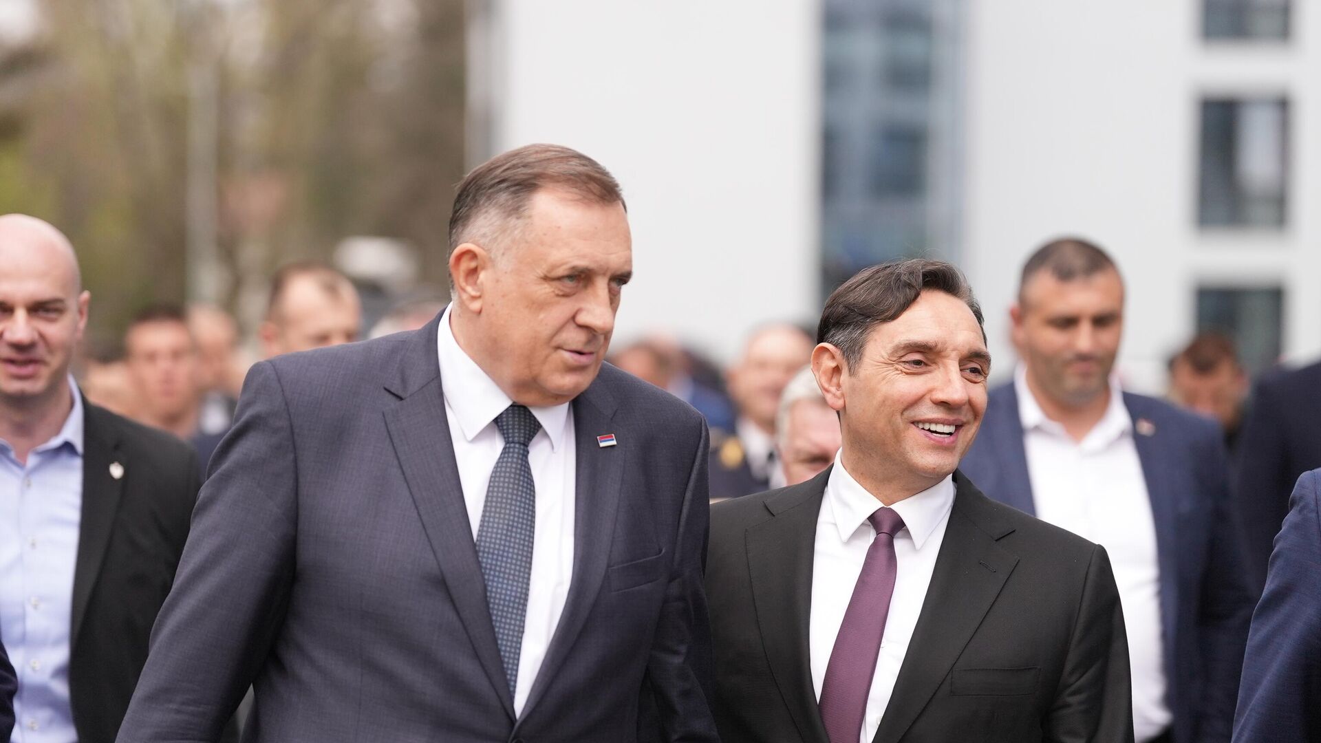 Milorad Dodik i Aleksandar Vulin u Banjaluci na obeležavanju Dana policije Republike Srpske. - Sputnik Srbija, 1920, 04.04.2025