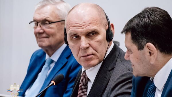 Legenda ruskog i svetskog sporta, trostruki olimpijski šampion rvač Aleksandar Kareljin na beogradskoj konferenciji ,,Svet i sport - Sputnik Srbija