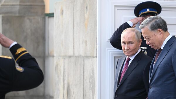 Ruski predsednik Vladimir Putin i generalni sekretar Komunističke partije Vijetnama To Lam - Sputnik Srbija