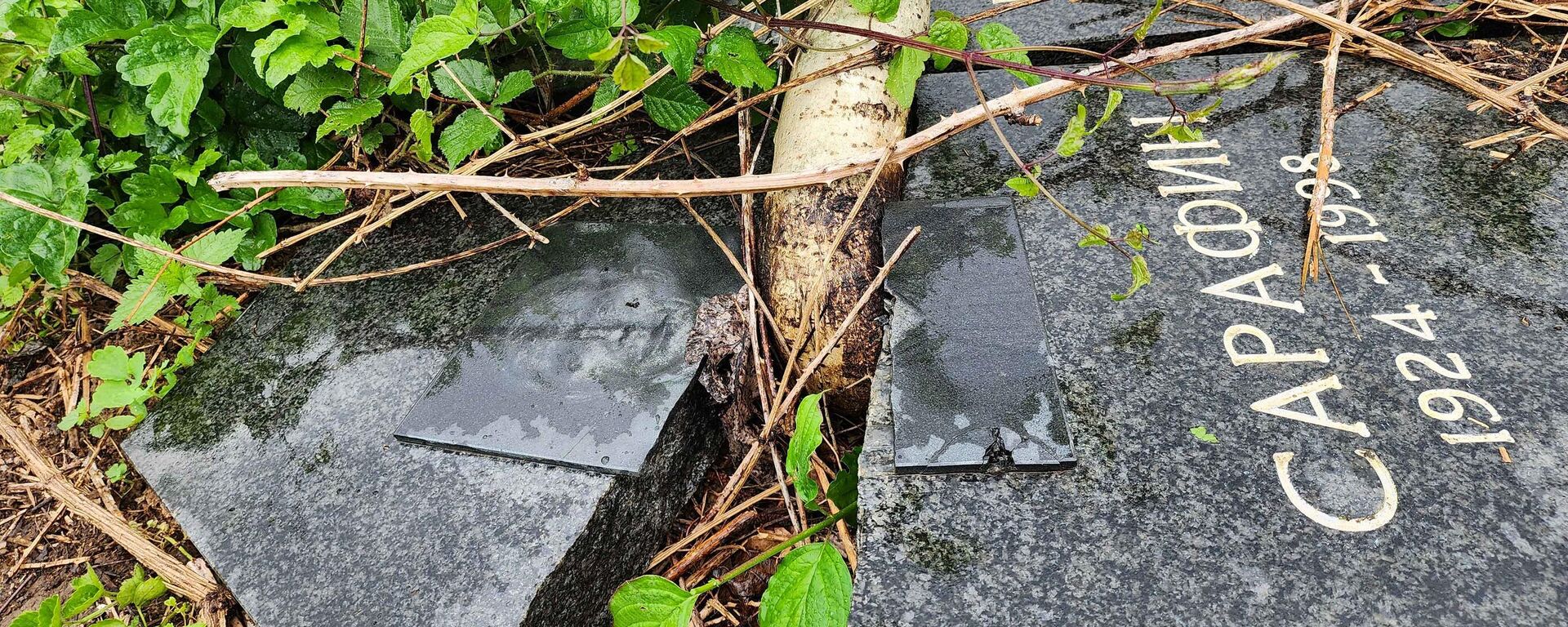 Jedan od polomljenih spomenika na groblju u Gornjem Nerodimlju - Sputnik Srbija, 1920, 25.05.2025