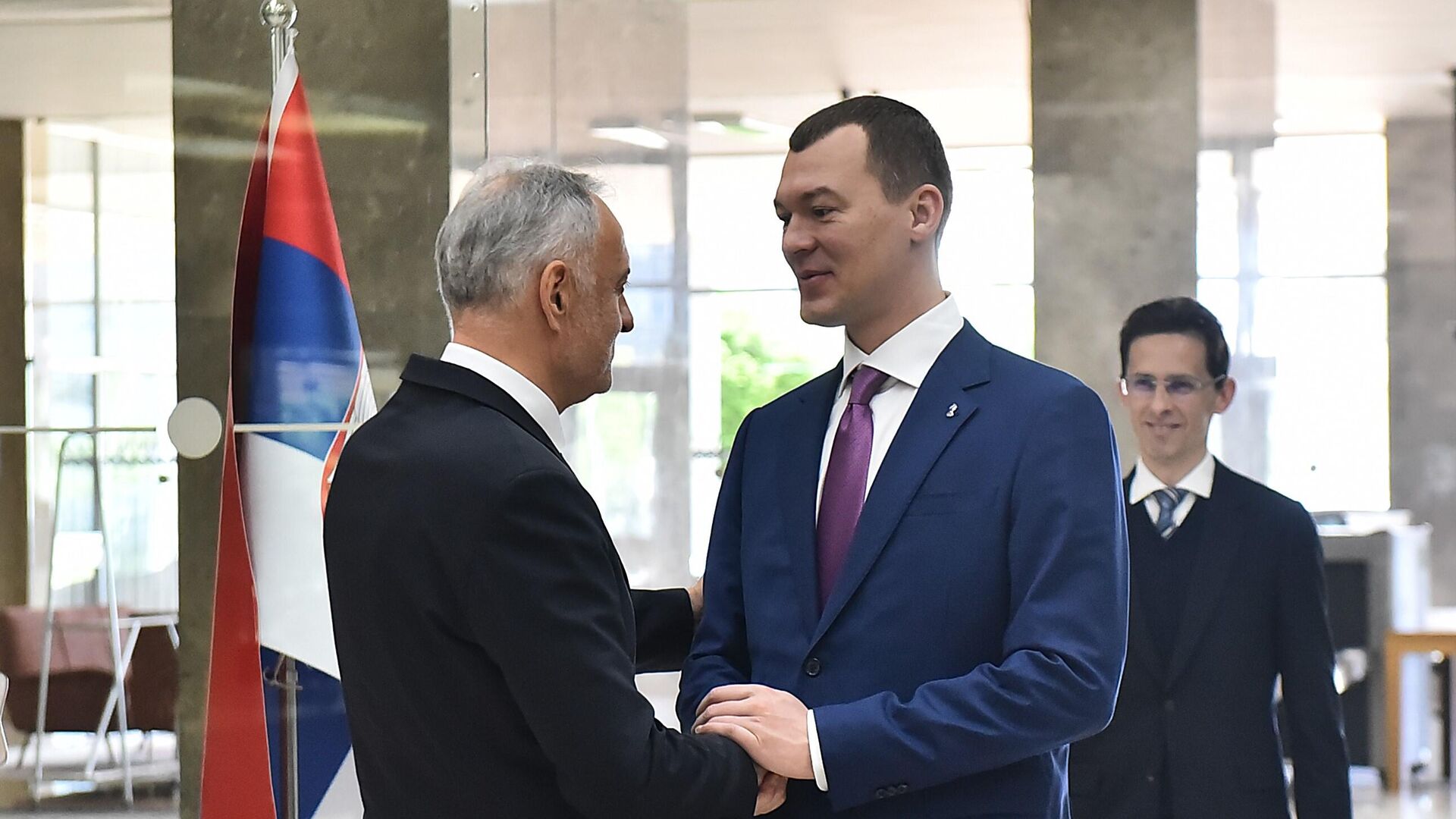 Srpski i ruski ministri sporta, Zoran Gajić i Mihail Degtjarjov, Srpski i ruski ministri sporta, Zoran Gajić i Mihail Degtjarjov, - Sputnik Srbija, 1920, 31.05.2025