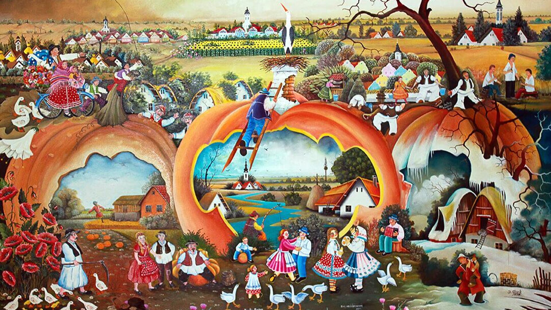 Заједничка слика свих савремених чланова Галерије наивне уметности из Ковачице Заједничка слика свих савремених чланова Галерије наивне уметности из Ковачице - Sputnik Србија, 1920, 07.06.2025