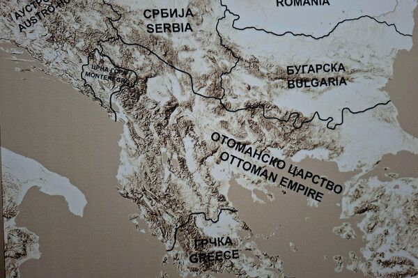 Занимљиво је да су турски ратни планови направљени уз помоћ немачког војног стручњака Колмара фон дер Голца.(детаљ карте која је део сталне поставке унутар Зебрњака) - Sputnik Србија