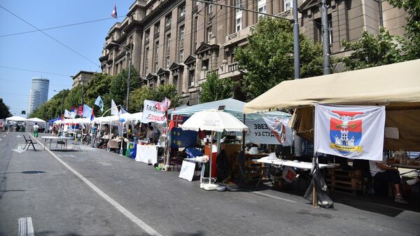 Protest Fakulteti na raskrsnici - šatori ispred Vlade Srbije  - Sputnik Srbija