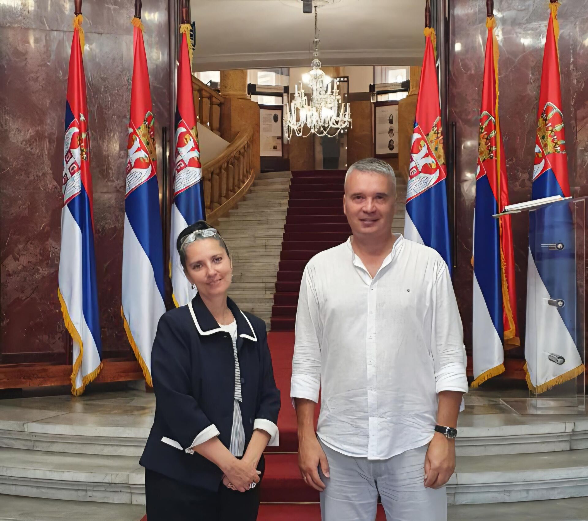 Љиљана Никшић и Бранко Вукомановић у Министарству спољних послова Србије - Sputnik Србија, 1920, 13.06.2025